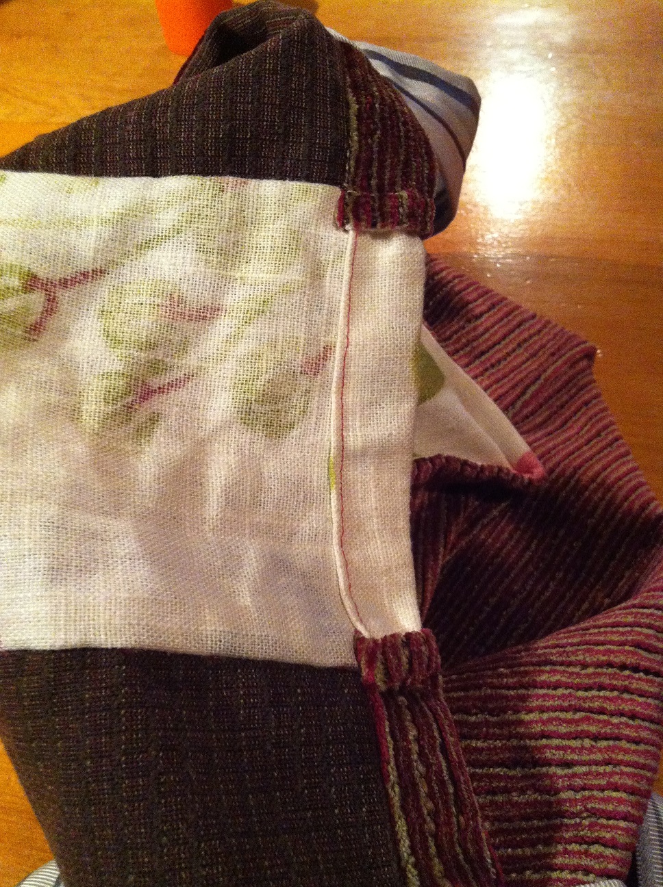 side panel and top seam