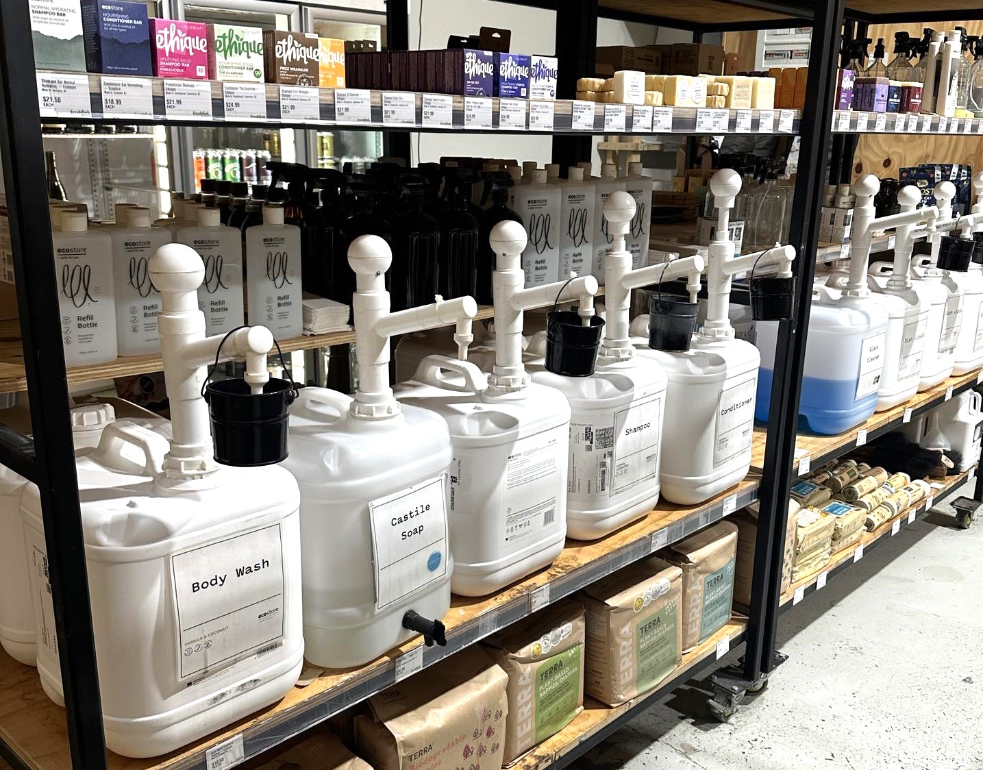 A refillery of personal care items in Wānaka.